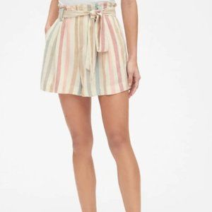 Gap High Rise Stripe Paperbag Shorts